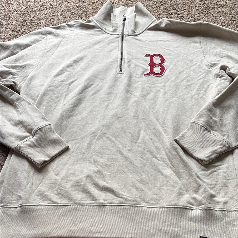 ‘47 Boston Redsox Cream Quarter-Zip Sweatshirt size XL